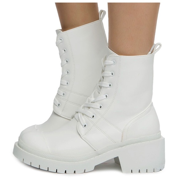 White lug sole combat boot - Picture 5 of 5